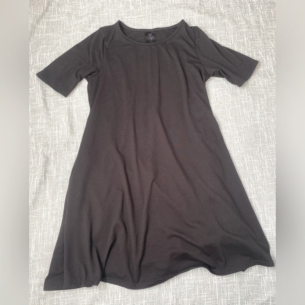 Agnes & Dora Black A-Line T-Shirt Dress w/ Pockets – Fits S/M